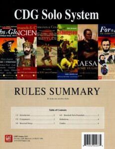 CDG Solo System board game cover