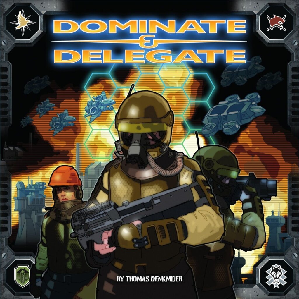 Dominate & Delegate board game cover