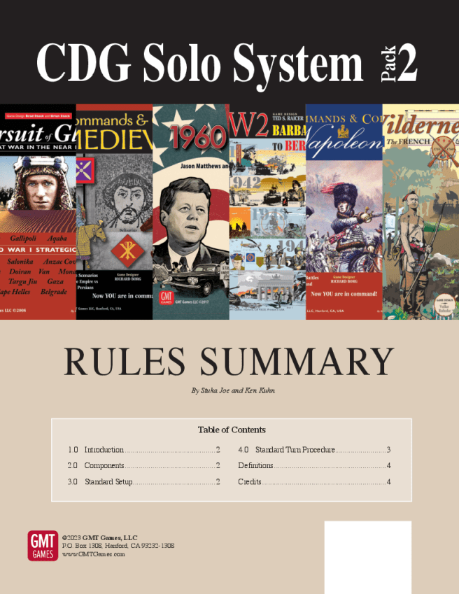 CDG Solo System Pack #2 board game cover