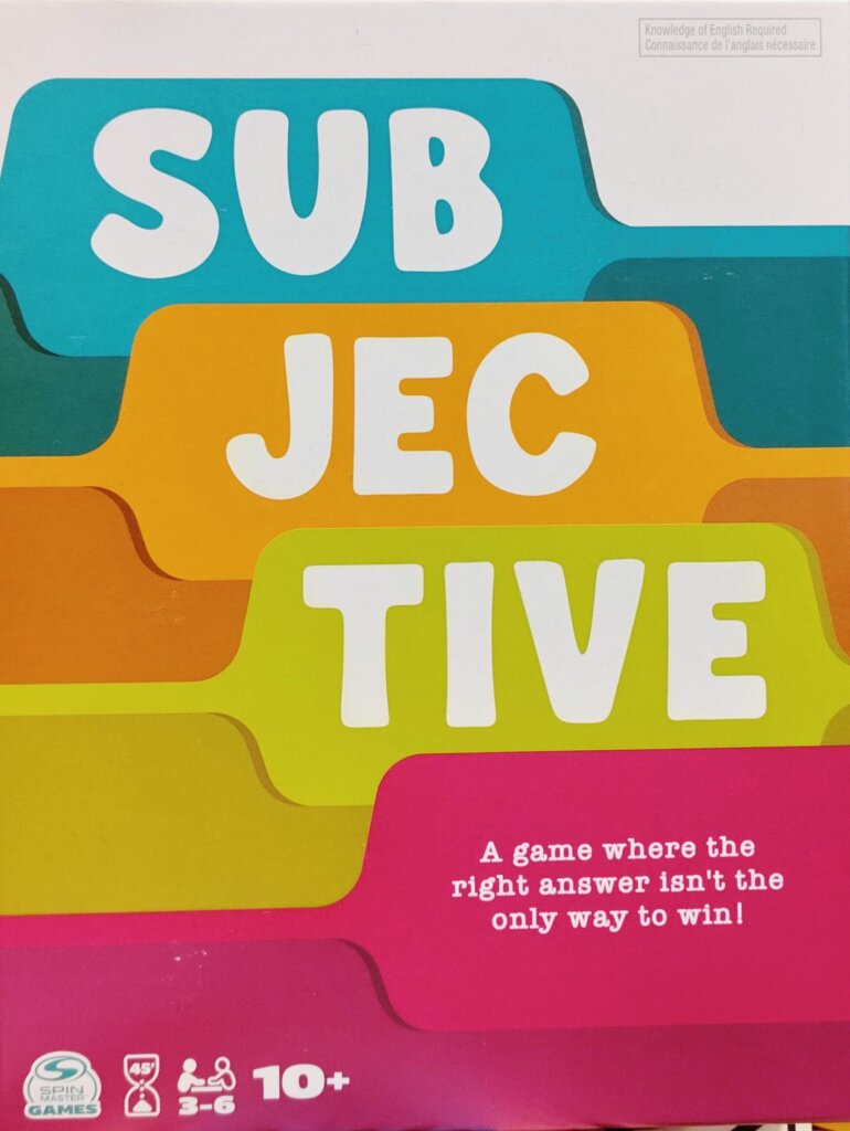 Subjective board game cover