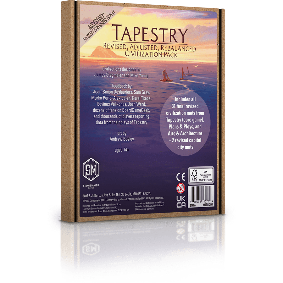 Tapestry: Revised, Adjusted, Rebalanced Civilization Pack board game cover