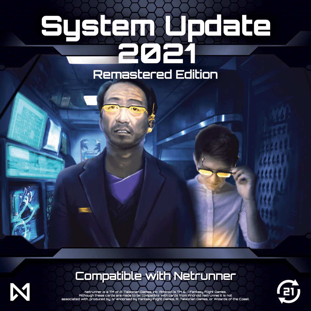System Update 2021 (fan expansion for Android: Netrunner) board game cover