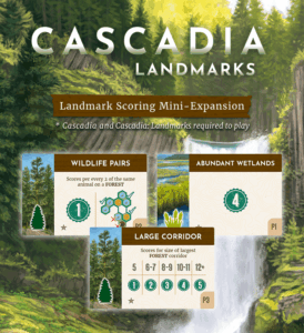 Cascadia: Landmarks – Landmark Scoring Mini-Expansion board game cover