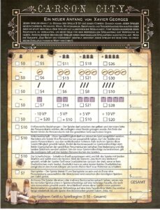 Carson City: A New Beginning board game cover