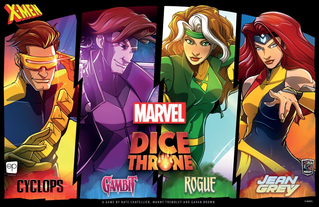 Marvel Dice Throne: X-Men – Cyclops v. Gambit v. Rogue v. Jean Grey board game cover