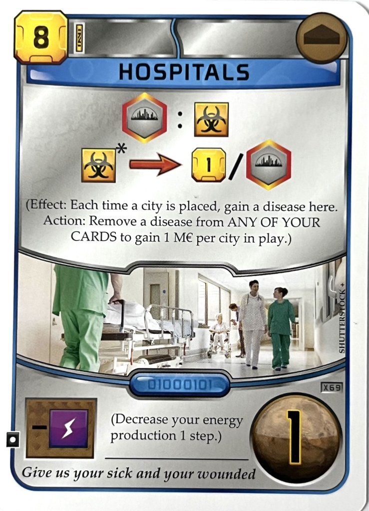 Terraforming Mars: Hospitals Promo Card board game cover