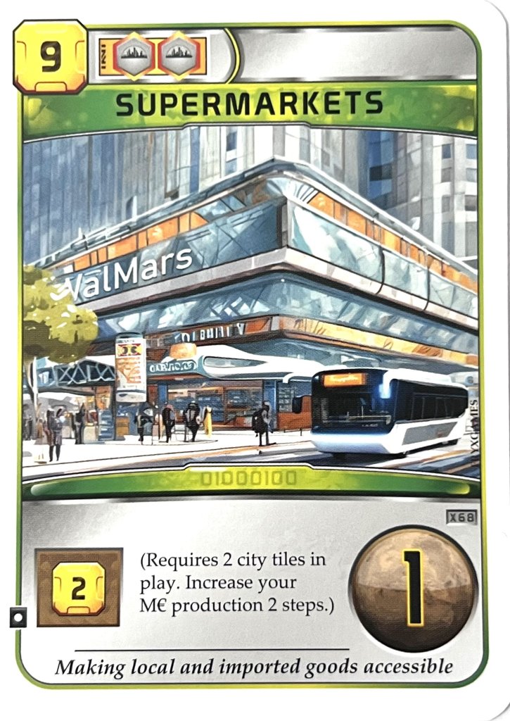 Terraforming Mars: Supermarkets Promo Card board game cover