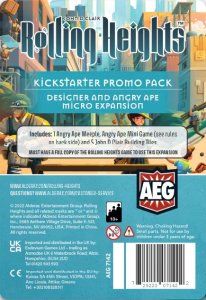 Rolling Heights: Kickstarter Promo Pack – Designer and Angry Ape Micro Expansion board game cover