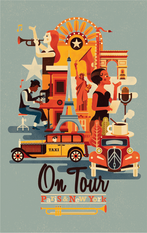 On Tour: Paris and New York board game cover