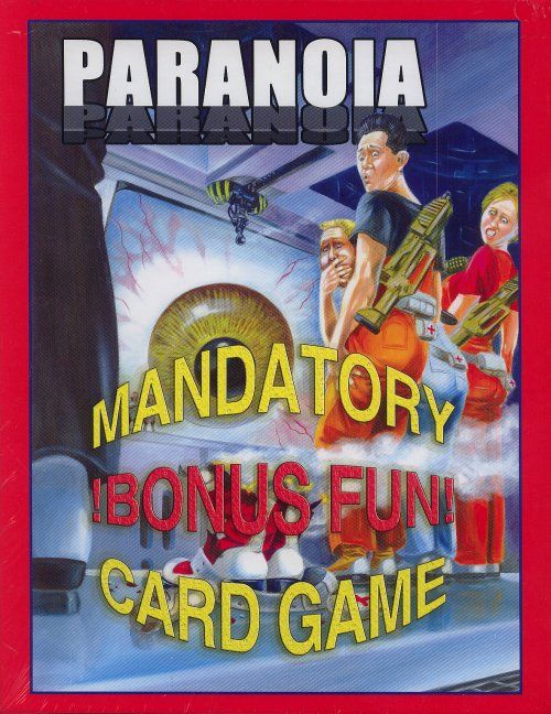 Paranoia Mandatory Bonus Fun! Card Game board game cover
