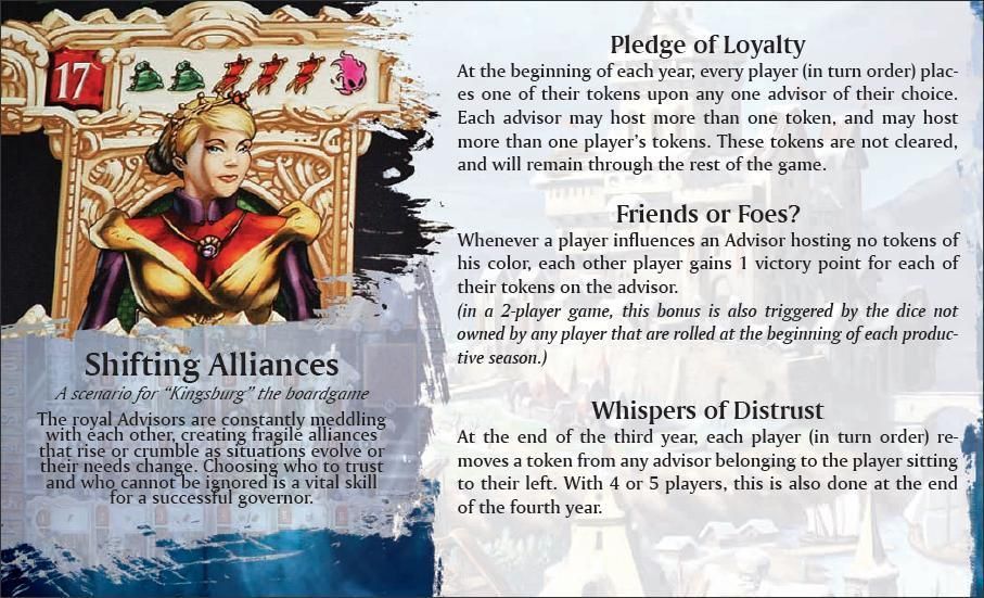 Kingsburg: Shifting Alliances board game cover