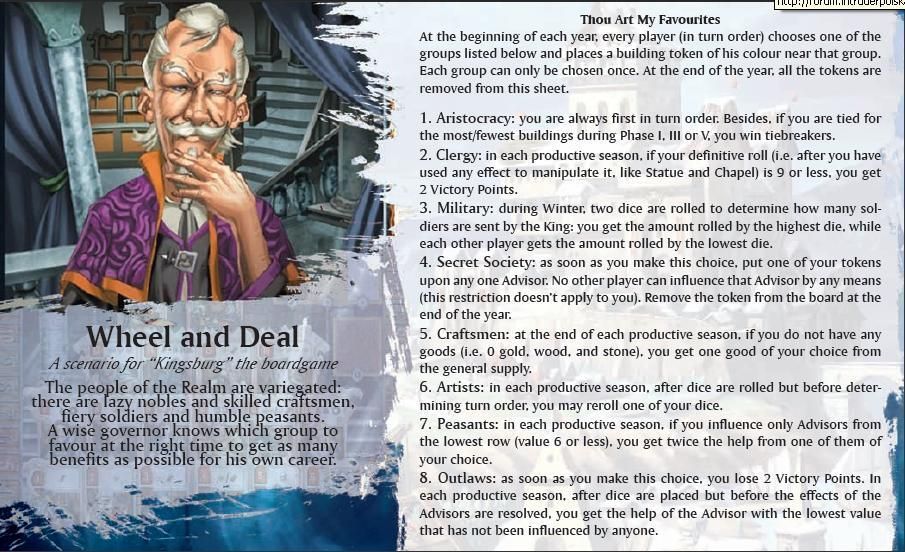 Kingsburg: Wheel and Deal board game cover