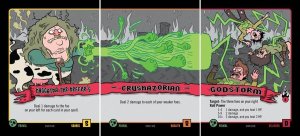 Epic Spell Wars of the Battle Wizards: Duel at Mt. Skullzfyre – Haggatha the Heffer’s Crushazorian Godstorm Promo Cards board game cover