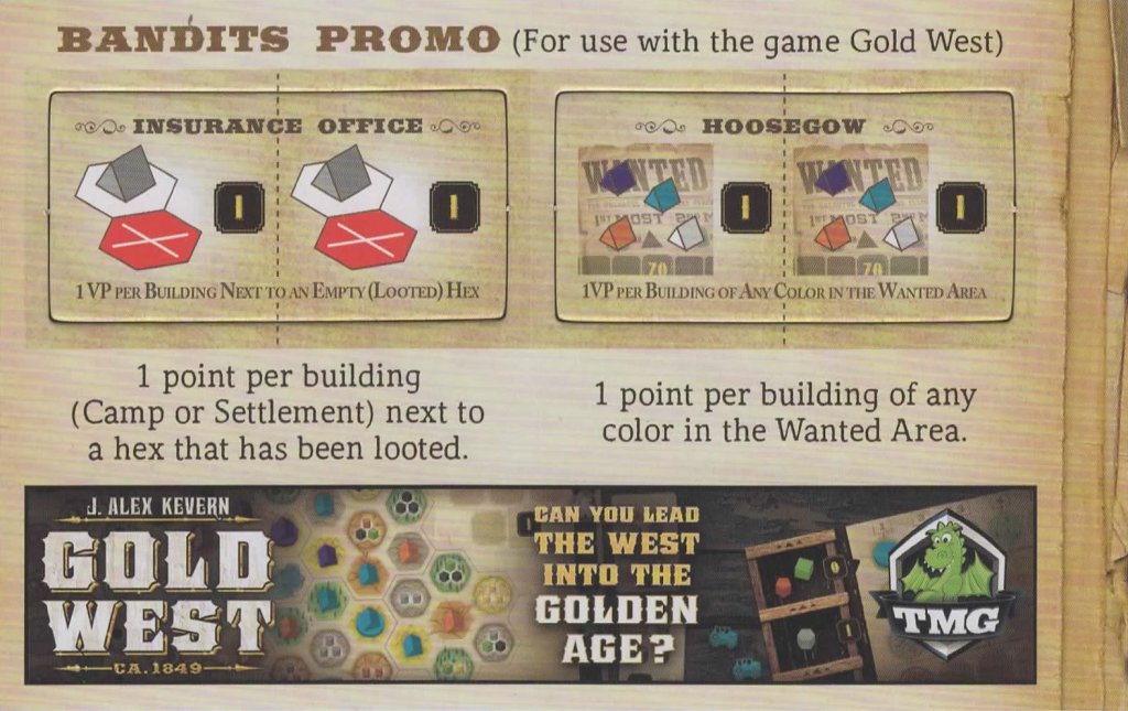 Gold West: Bandits Promo board game cover