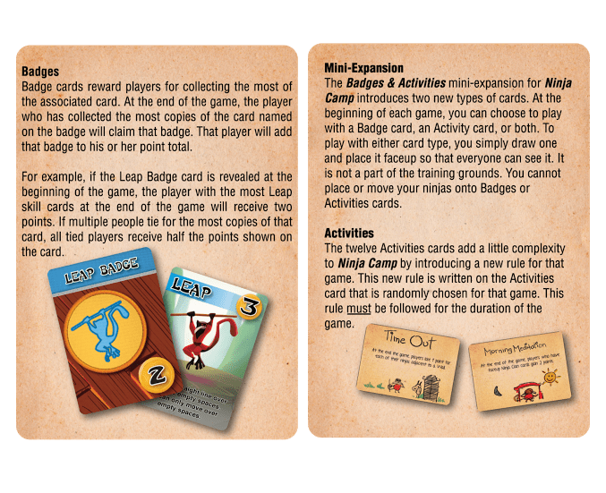 Ninja Camp: Badges and Activities board game cover