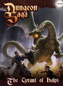 Dungeon Saga: The Tyrant of Halpi board game cover