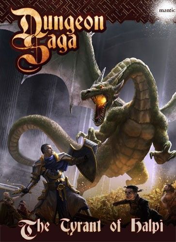 Dungeon Saga: The Tyrant of Halpi board game cover