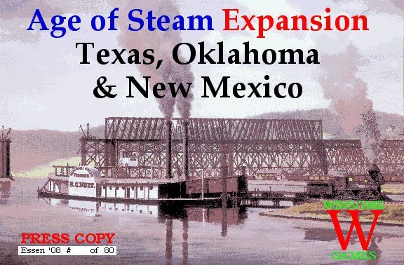 Age of Steam Expansion: Texas, Oklahoma & New Mexico board game cover