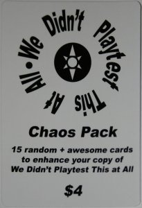 We Didn’t Playtest This at All: Chaos Pack board game cover