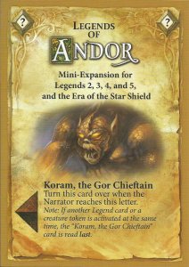 Legends of Andor: Koram, the Gor Chieftain board game cover