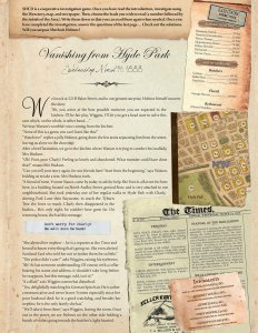 Sherlock Holmes Consulting Detective: Vanishing from Hyde Park board game cover