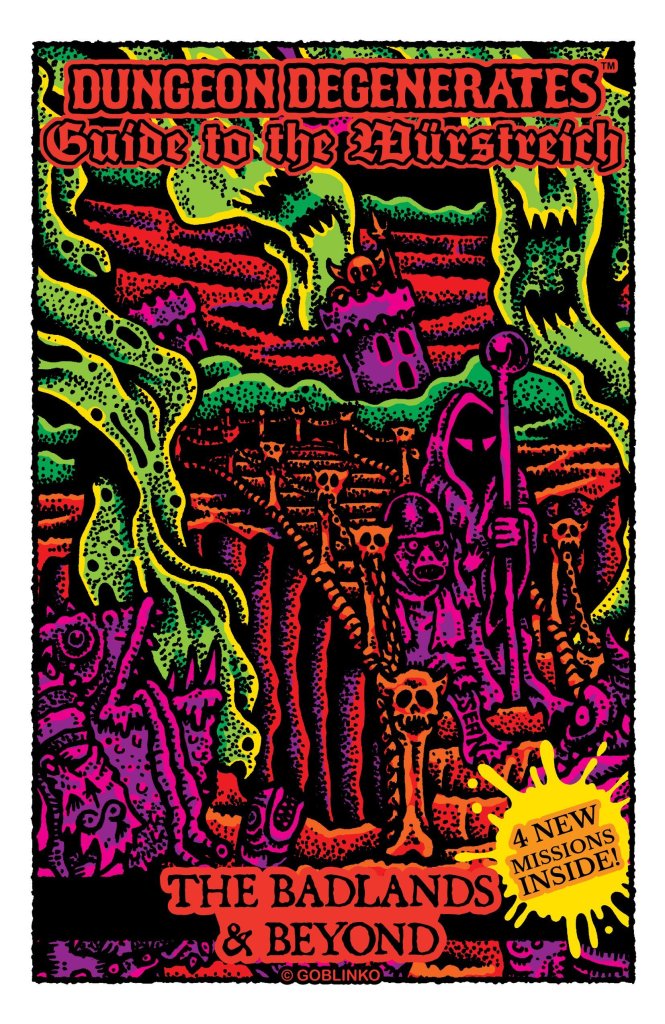 Dungeon Degenerates: Guide To The Würstreich – The Badlands & Beyond board game cover