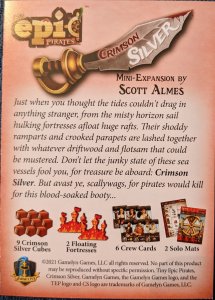 Tiny Epic Pirates: Crimson Silver mini expansion board game cover