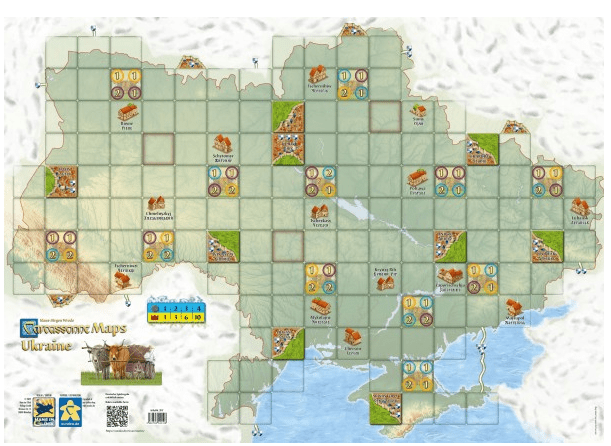 Carcassonne Maps: Ukraine board game cover