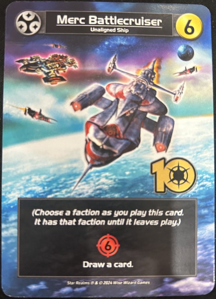 Star Realms: Merc Battlecruiser Promo Card board game cover