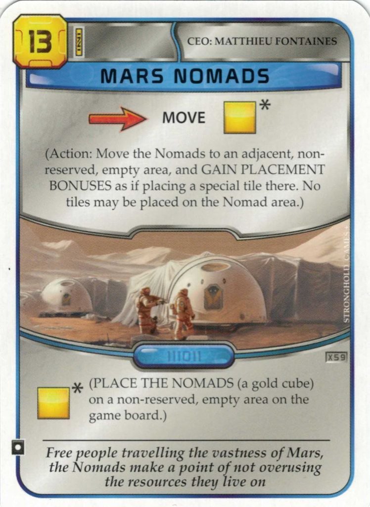 Terraforming Mars: Mars Nomads Promo Card board game cover