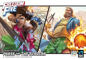 Freedom Five: Team-Up Pack – Parse and The Scholar board game cover