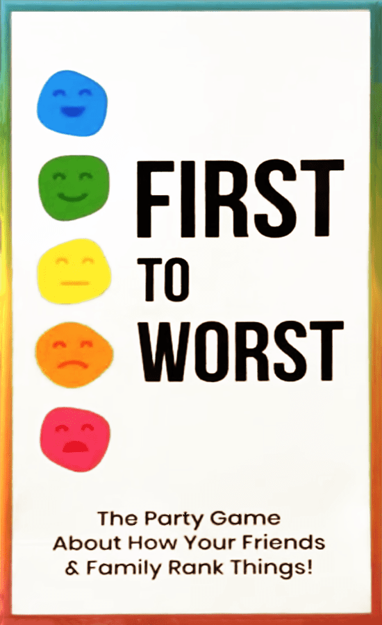 First to Worst: The Party Game About How Your Friends and Family Rank Things board game cover