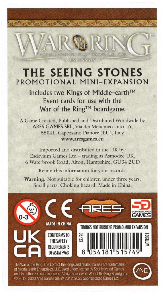 War of the Ring: The Seeing Stones board game cover
